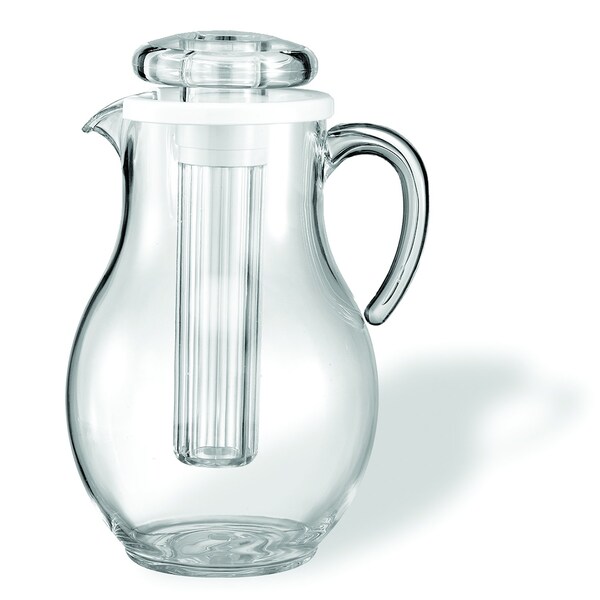 Service Ideas Plastic Water Pitcher with Ice Tube, 3.3 Liter, Smooth Body SWP33SB - main